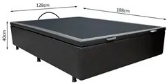 Base Box Baú para Cama Viúva 128x188cm Liz S05 Sintético Preto - Mpoze