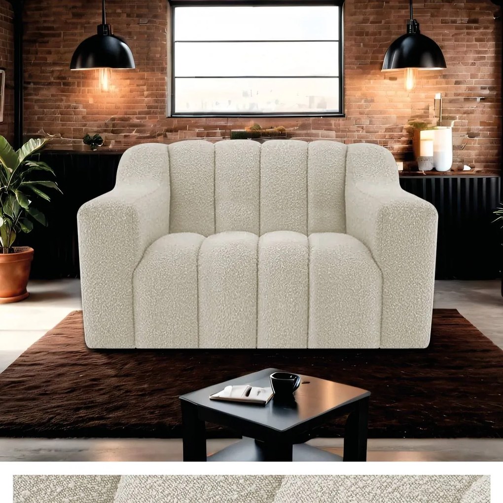 Kit 02 Poltronas Luxo recepção Sala Elegance Bouclé