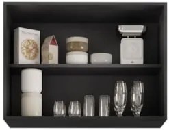 Armário de Cozinha Aéreo 80cm Com 2 Portas Andréia Preto - AJL Móve