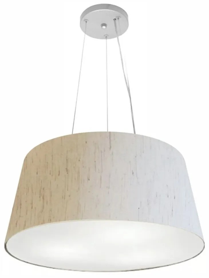 Lustre Pendente Cone Md-4048 Cúpula em Tecido 21/50x40cm Linho Bege - Bivolt
