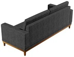 Sofá Living 180cm 3 Lugares Kayrós D05 Linho Chumbo - Mpozenato