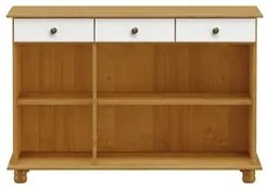 Balcão Buffet Sala de Jantar Rústico 128cm 3 Portas 3 Gavetas Rubia F0