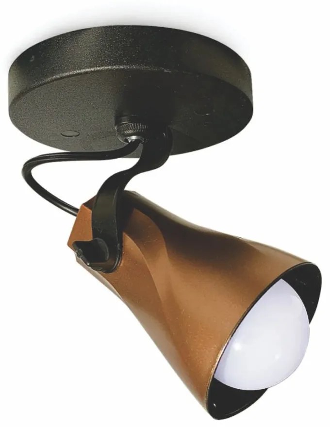 Spot De Sobrepor Octa Preto Cobre Startec Direcionável E27