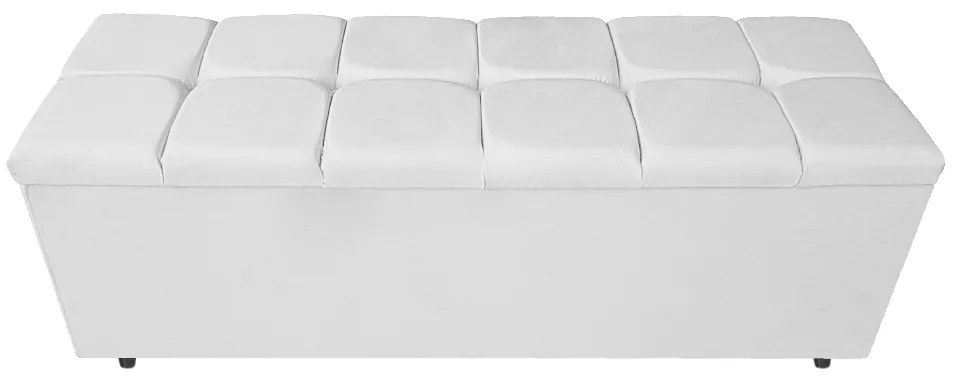 Calçadeira Estofada Manchester 195 cm King Size Corano Branco - ADJ Decor