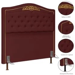 Cabeceira Cama Box Casal Queen 160cm com Tachas Imperial Veludo J02 Bo