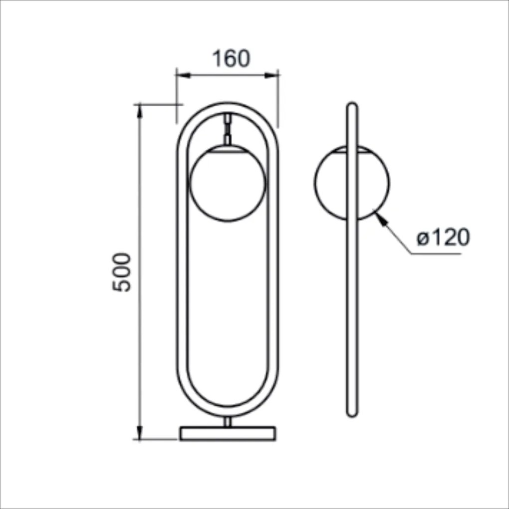Abajur Elo 16X12X50Cm 01Xg9 Globo Ø12Cm - Usina 50021/1 (BT - Branco Texturizado, Ambar)