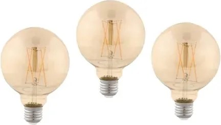 Kit 3 Lâmpadas Globo Filamento G95 E27 2w 200lm 360° 2400k