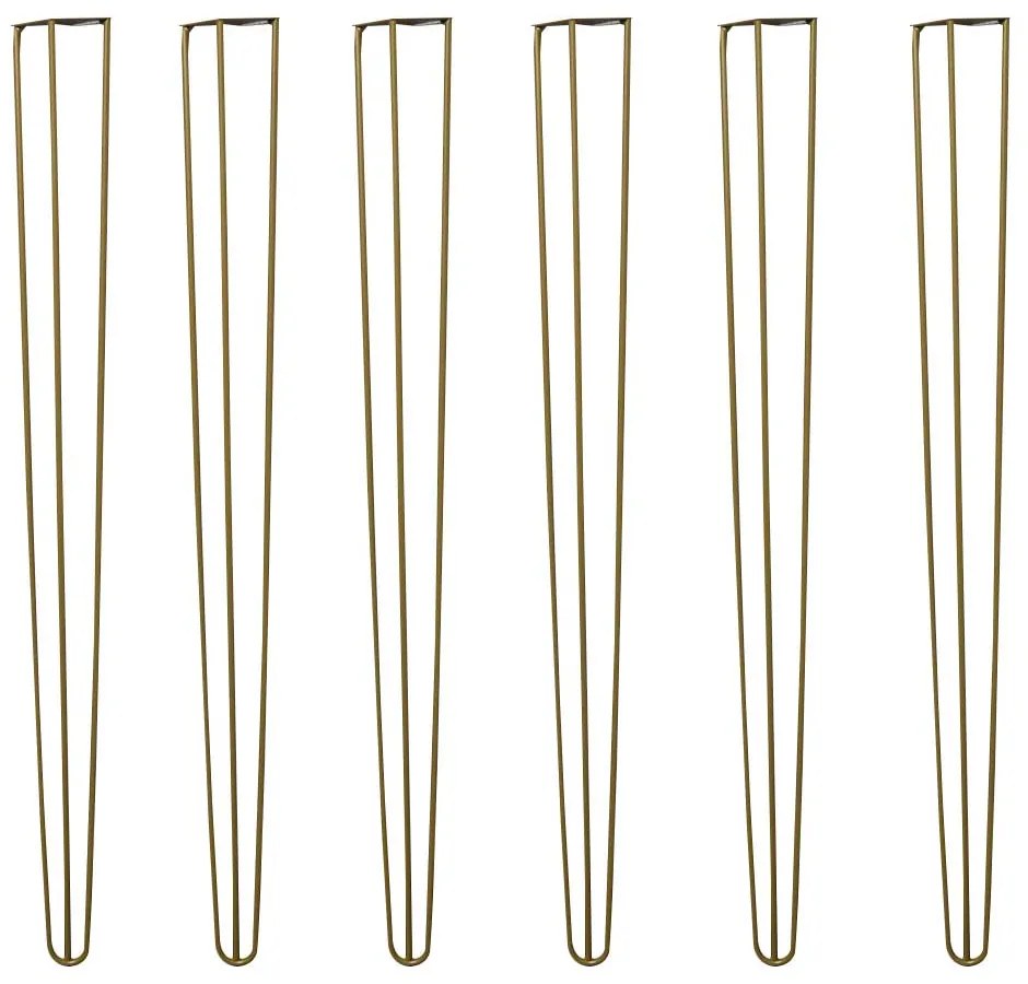 Kit 6 Pés de Metal 90 CM Hairpin Legs Aparador e Mesa de Canto Dourado G41