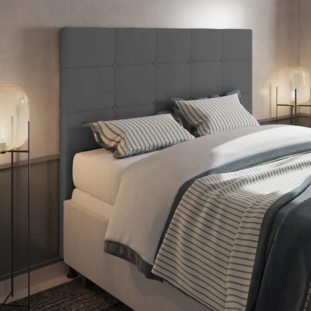 Cabeceira Stambul Para Cama Box Queen 160 cm Suede Grafite - D'Rossi