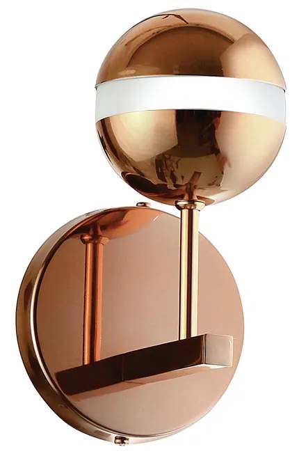 Arandela C/ Globo Filete B/1 Vertical 12X12X22Cm Metal E Vidro 1 X G9... (CAFÉ, FOSCO)