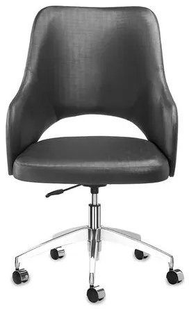 Poltrona Tray Assento Dunas Preto Base Rodizio em Aluminio - 55913 Sun House