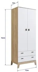 Guarda Roupa Infantil 73cm 2 Portas 2 Gavetas Favo de Mel 005 Itapuã/B