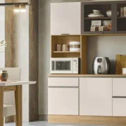 Paneleiro Cozinha Torre Quente Grace Carvalho Oak/Off White Z44 - Mpoz