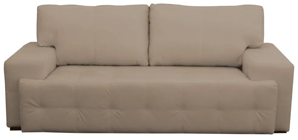 Sofá 3 Lugares Sala de Estar Roma 230 cm Couro Bege G58 - Gran Belo