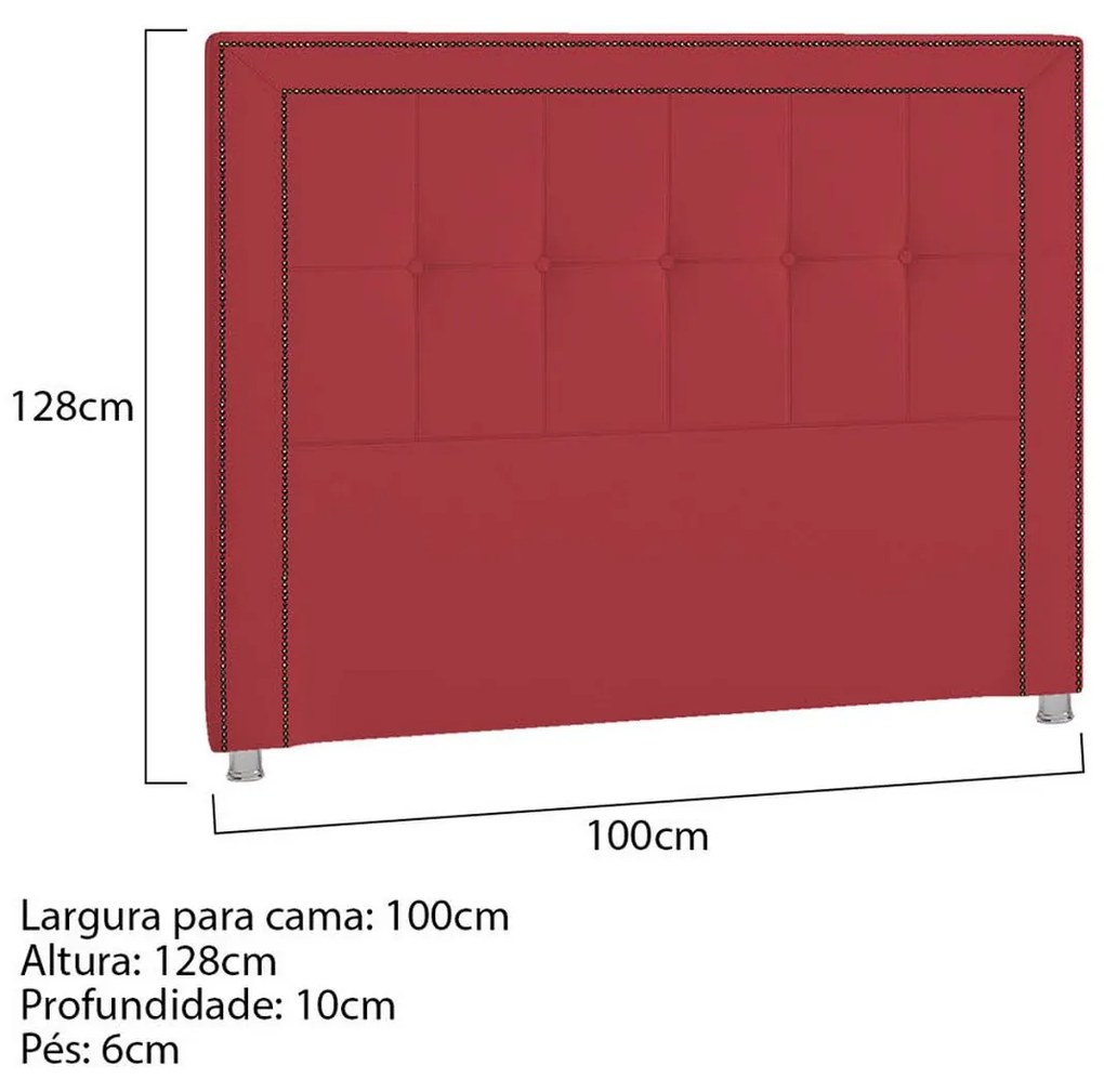 Cabeceira Solteiro Catania P04 100 cm Suede - ADJ Decor
