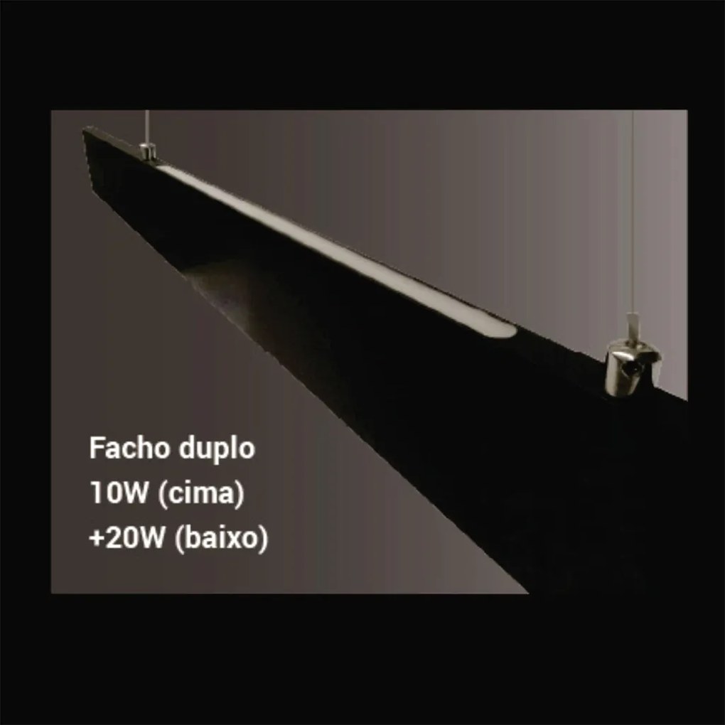 Pendente Matrix 30W Led 4000K Ip20 Preto Bivolt 118,5X150Cm | Opus Dn... (Preto)