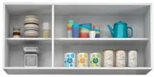 Armário Aéreo 120cm 3 Portas Kit 2 Honduras Branco/Preto - Lumil Móvei