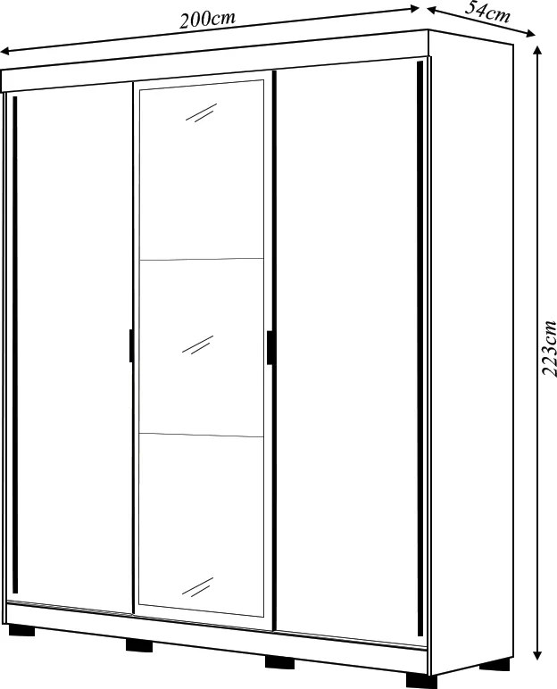 Guarda Roupa Casal Heros 3 Portas de Correr Dupla Face com Espelho MDF Branco/Terracota G98 - Gran Belo