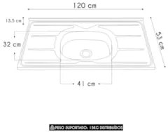 Armário de Cozinha CP07 Com Pia 120cm Pérola Z34 Freijó/Grafite - Mpoz