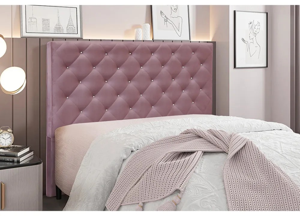 Cabeceira Cama Box King 195 cm Tania Veludo S04 - D'Rossi - Uva