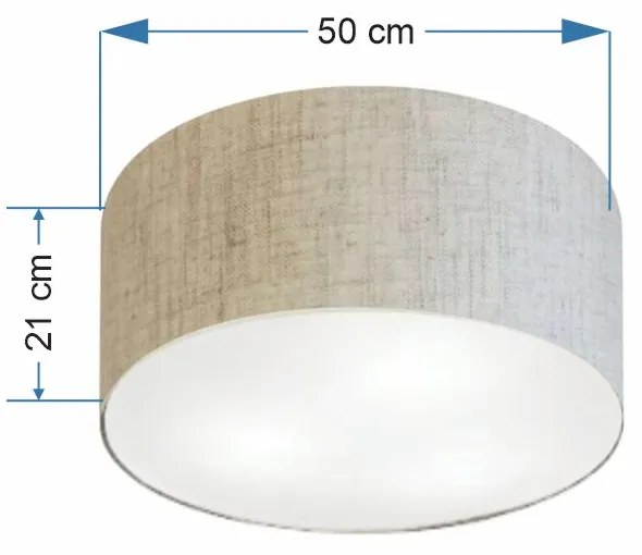Plafon Cilíndrico Md-3048 Cúpula em Tecido 50x21cm Rústico Bege - Bivolt