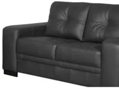 Sofá 2 Lugares 170cm Sala Couro Milano Preto  - Scala Decor