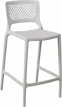 Banqueta Alta para Cozinha Cinza Claro Empilhável Vênus em Polipropileno Acrilys