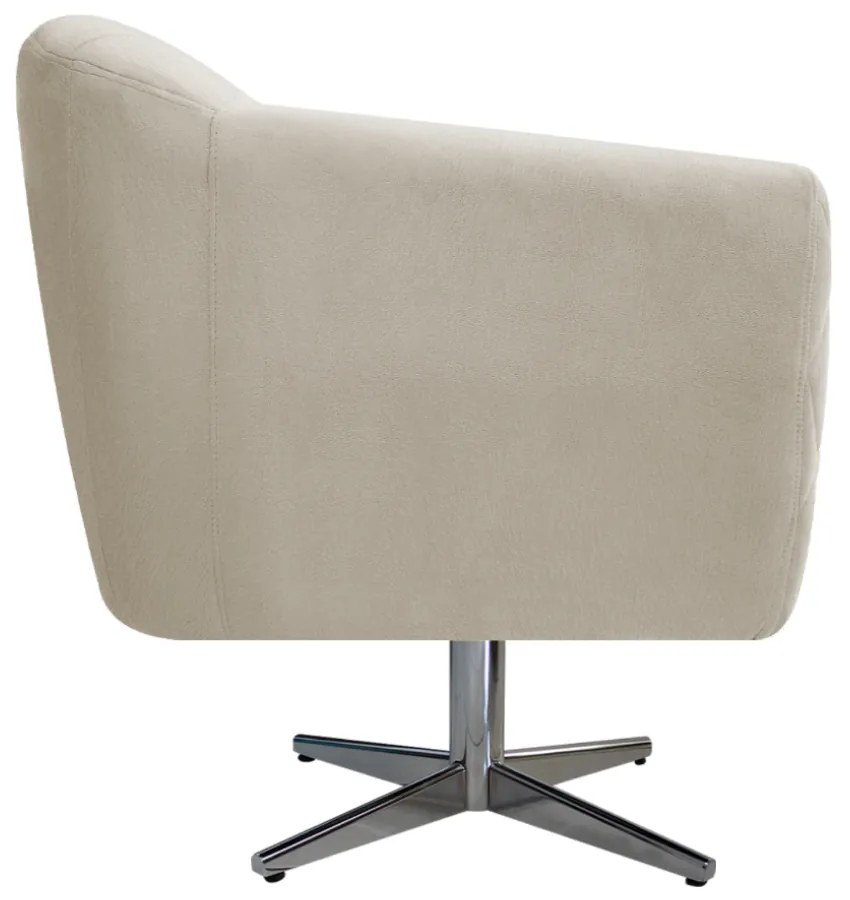 Poltrona Grazi Base Giratória de Metal Suede - ADJ Decor