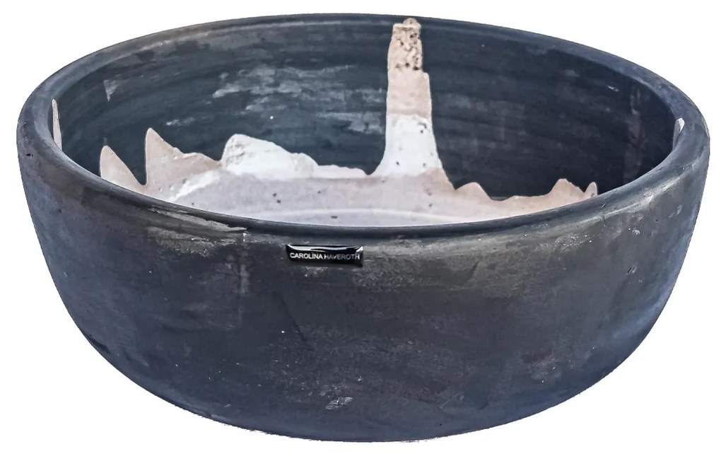 Vaso Cumbuca decorativo de cerâmica 14x08x28 - Raku Alto Brilho Kleiner