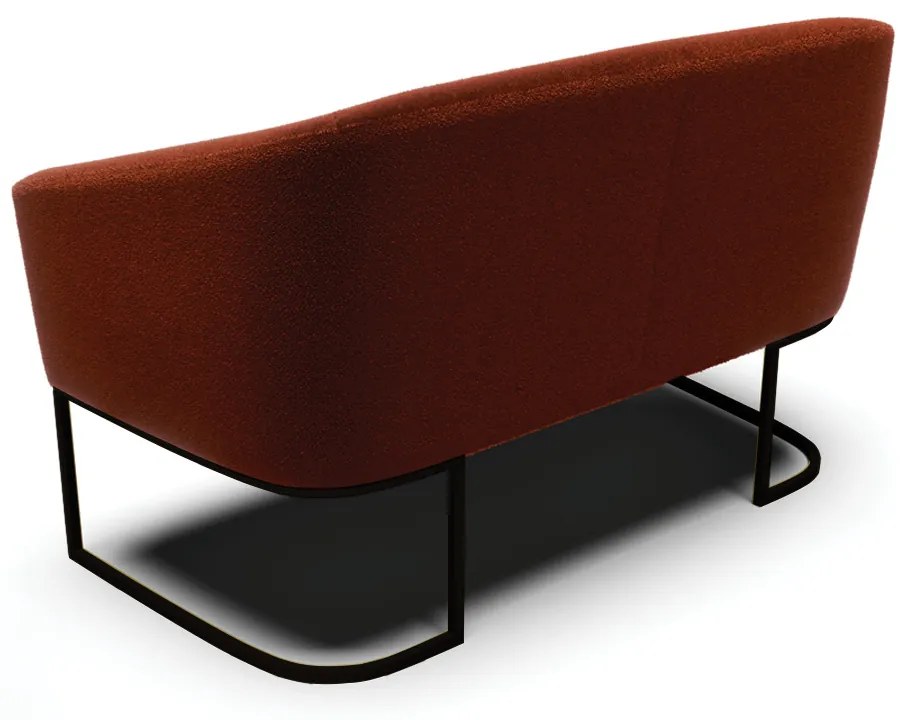 Sofá 2 Lugares Namoradeira Industrial Preto Stella Bouclê Terra D03 - D'Rossi