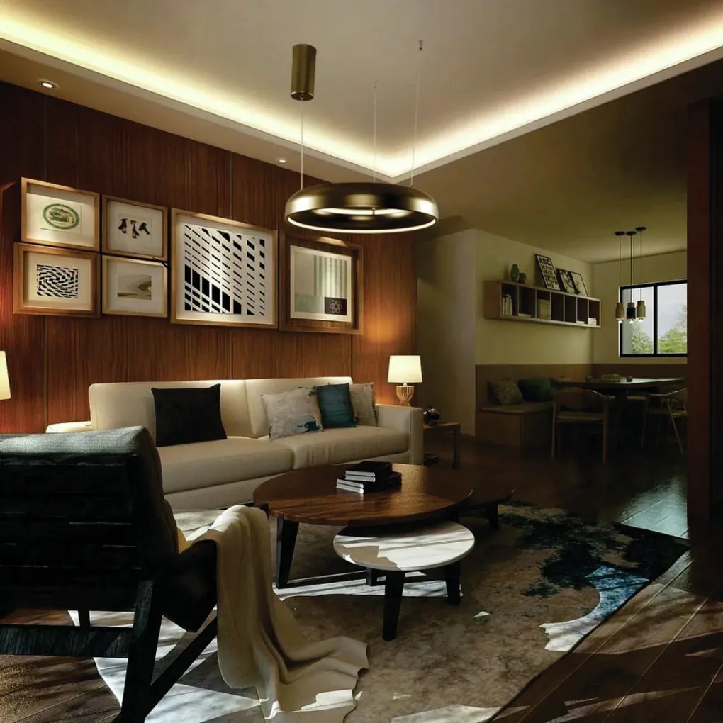 Pendente Alla Ø60X9,5Cm Led 60W Bivolt Canopla Laje - Usina 19950/60Le... (FN-F - Fendi Fosco, 3000k)