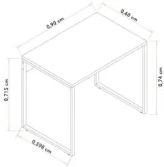 Conjunto Escritório Mesa 90 e Estante Studio Industrial Z28 Branco - M