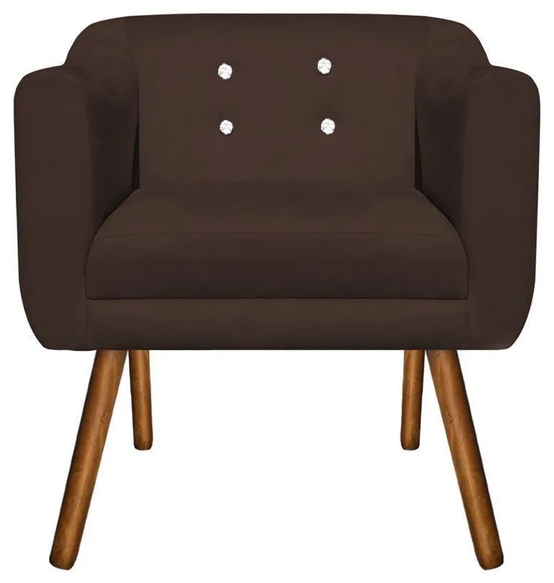 KIT 02 POLTRONAS JULIA SUEDE MARROM STRA
