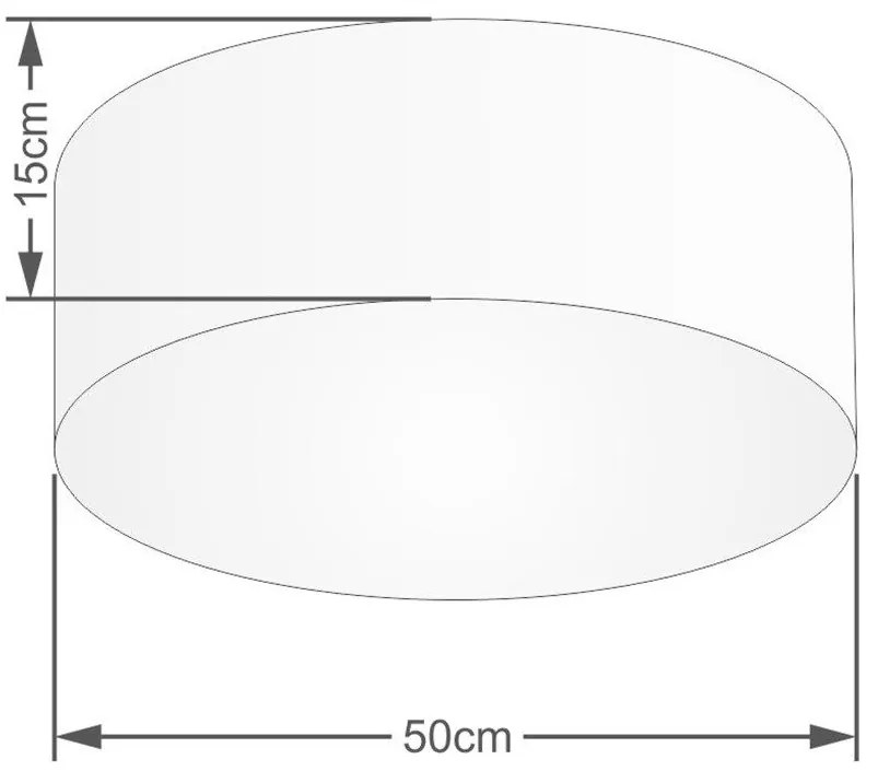 Kit Plafon Md-3014 Pendente Md-4049 Cúpula em Tecido 50cm Rústico Cinza - Bivolt