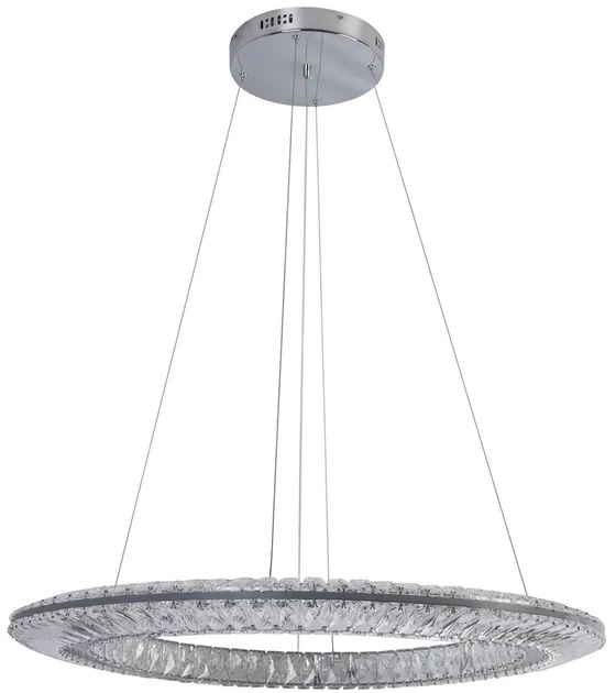 Pendente Led Cristal K9 Metal Cromado 50W 3000K Glaces