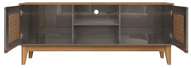 Rack Safira 1.35 Cinza Perola/Noce - Casa D Móveis