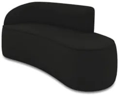 Sofá 3 Lugares Para Sala 180cm Orgânico Wendi Veludo Preto I01  - Mpoz