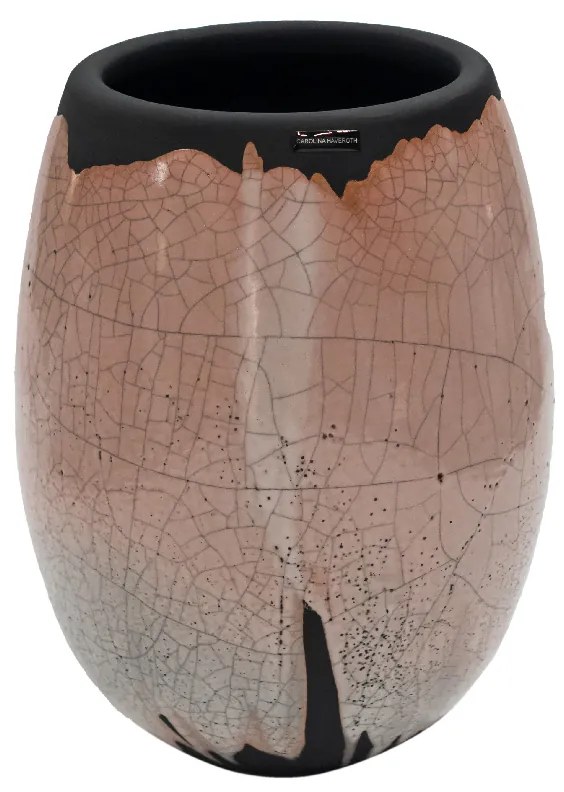 Vaso Aberto M decorativo em Cerâmica Carolina Haveroth – Rakú Alto Brilho