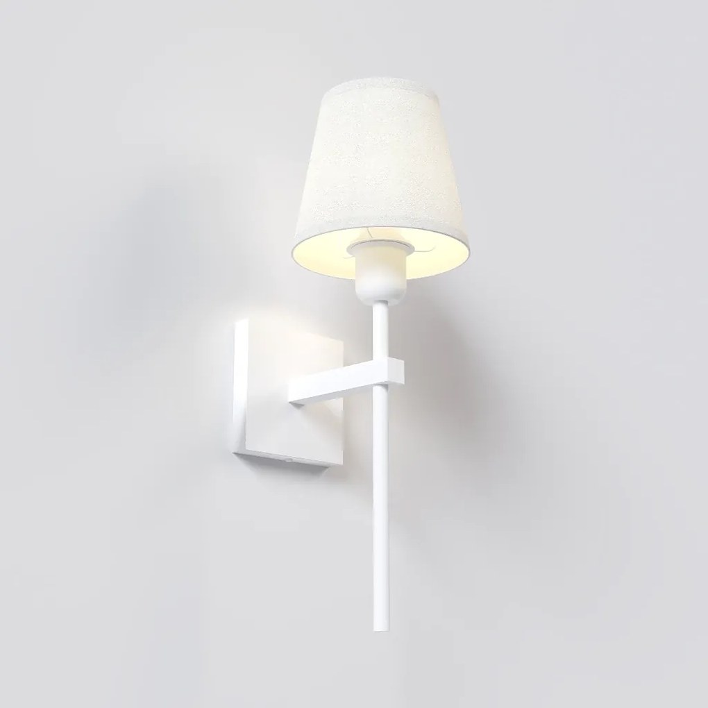 Arandela Tocha Longa Cúpula Tecido 01Xe27 Mini Bulbo G45 - Qimporta Ar... (CHAMPANHE)