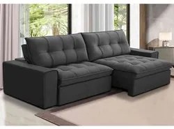 Sofá Retrátil Reclinável 3 Lugares 250cm Argon F05 Veludo Grafite - Mp