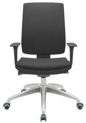 Cadeira Office Brizza Soft Aero Preto Autocompensador Base Aluminio 120cm - 63903 Sun House