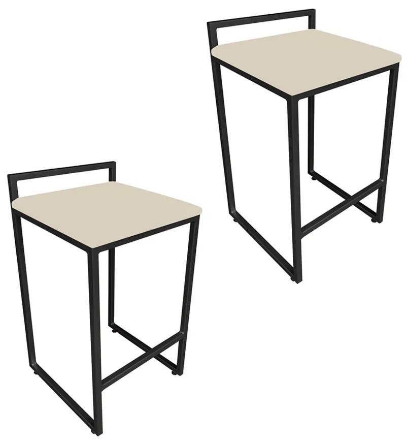 CONJUNTO 02 BANQUETAS PIETRA SUEDE BEGE