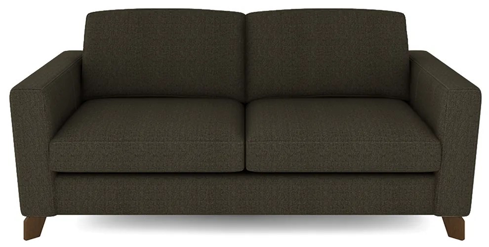 Sofá Sala de Estar Living 3 Lugares 260cm Presley Pés Madeira Linho Marrom G52 - Gran Belo