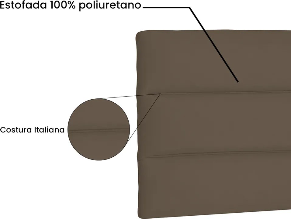 Painel La Italiana Para Cama Box King 195 cm Suede S04 - D'Rossi - Caramelo