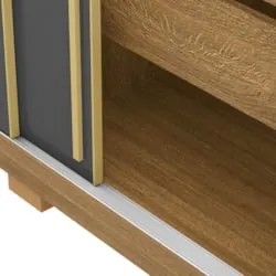 Guarda Roupa Casal 200cm 3 Portas Porto Flex Nature/Alasca - Vila Rica