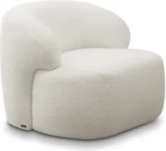 Poltrona Decorativa Fixa Orgânica Donk L08 Boucle Branco     - Mpozena