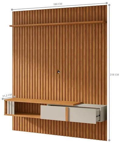 Painel Nassau Naturalle/Off White - Bechara Móveis
