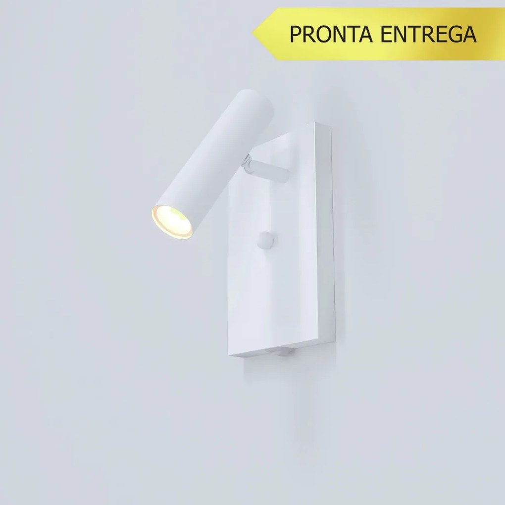 Arandela Foco Articulado 12X16Cm 01Xmr11 Com Interruptor - Qimporta Ar... (BRANCO)