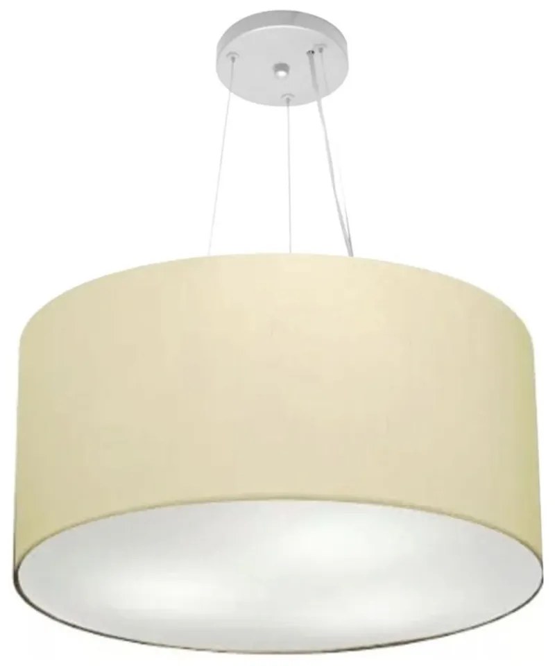 Lustre Pendente Cilíndrico Md-4189 Cúpula em Tecido 50x30cm Algodão Crú - Bivolt