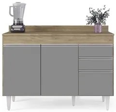 Armário de Cozinha Modulado de Canto 6 Peças CP29 Balcão com Tampo Cas